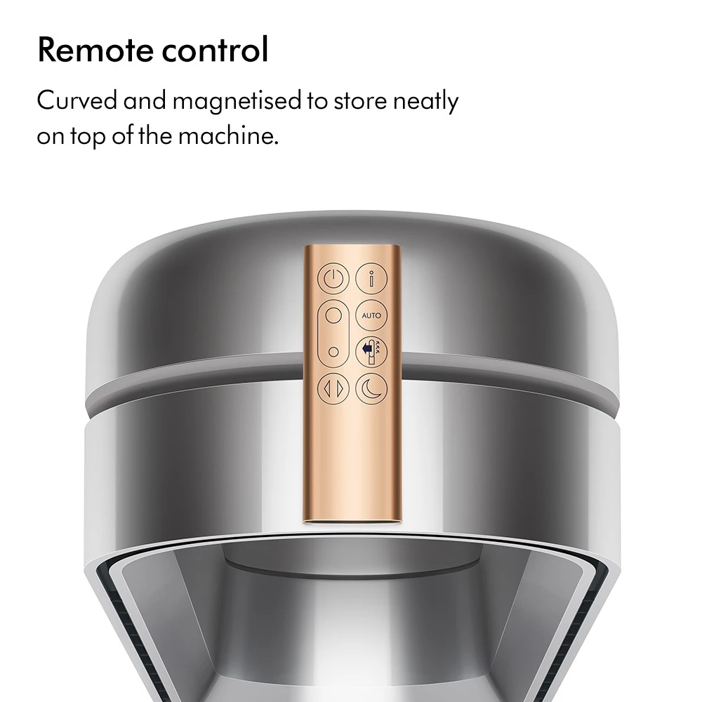 Dyson รุ่น Purifier Cool PC2 De-NOx เครื่องฟอกอากาศและพัดลมไร้ใบพัด สี Nickel/Gold เทคโนโลยีกรองก๊าซ NO₂ และทำลายสารฟอร์มาลดีไฮด์