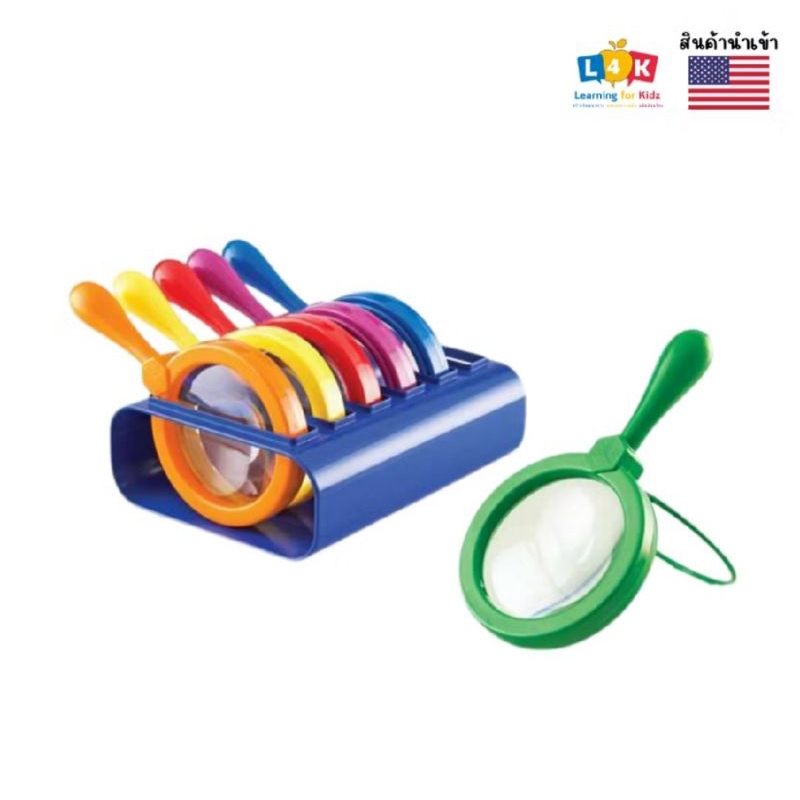 LEARNING RESOURCES JUMBO MAGNIFIERS WITH STAND แว่นขยายขนาดใหญ่ 6 สี ...