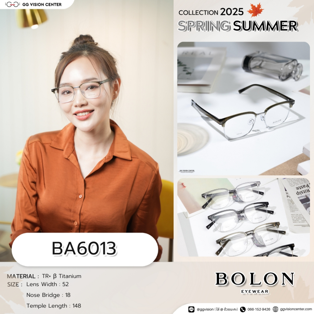 BOLON Eyewear รุ่น HVAR รหัส BA6013 แว่นตาโบลอน Collection Spring ...