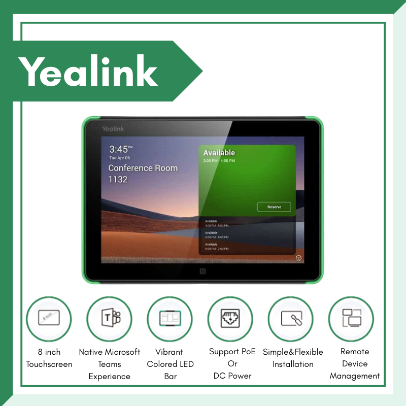 [🚚ส่งด่วน]Yealink YLK-ROOMPANEL-TEAM อุปกรณ์แจ้งการจองห้องประชุม ...