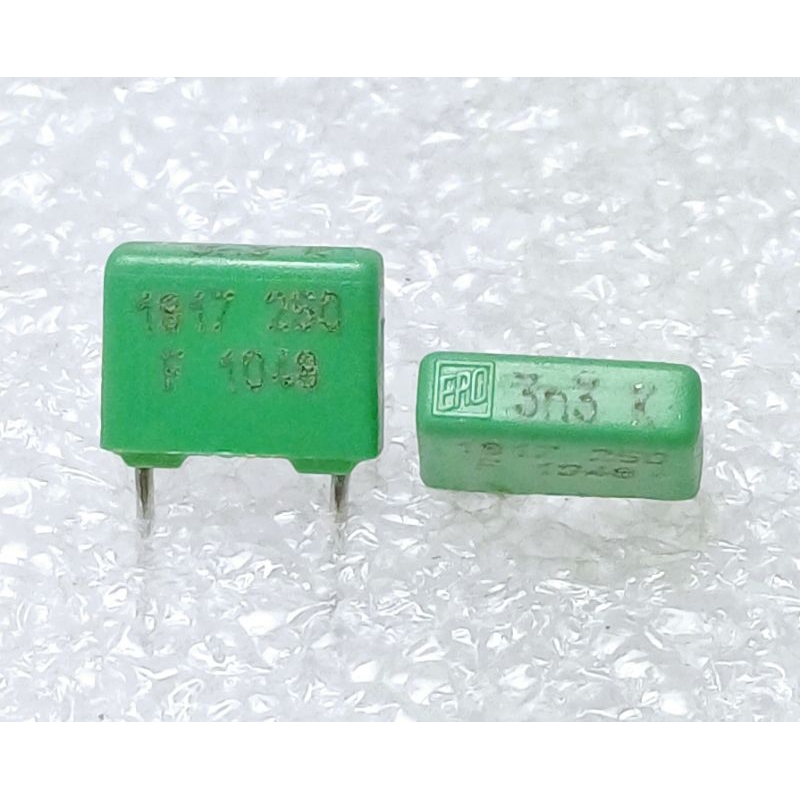 4x Condensatori A Film Roederstein (ERO) MKP1830 &ndash; 3.3nF (3300pF) 100V &ndash; Passo 5mm &ndash; Tolleranza 1%