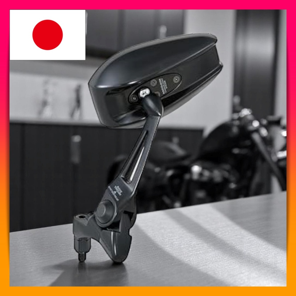 Tanax Napoleon NA-014 Shark Mirror 7 Black Motorcycle Mirror 10mm