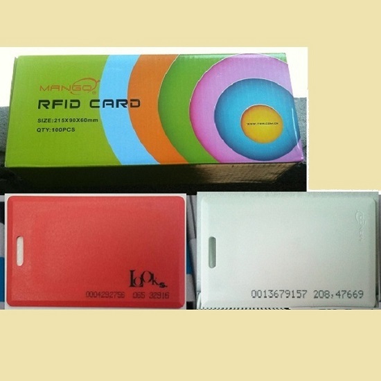 บัตรคีย์การ์ด หนา 1.8mm มีรู ยีห้อ MANGO RFID Card 125 KHz จำนวน 100 ใบ ...