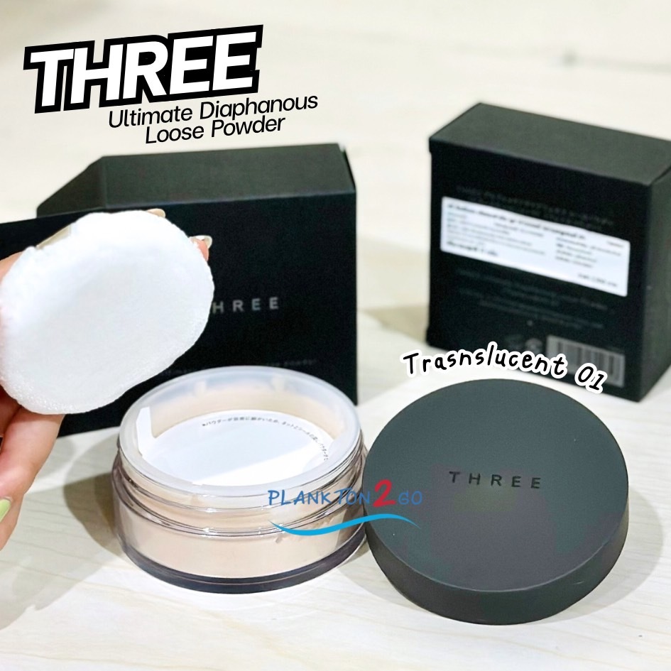 THREE Ultimate Diaphanous Loose Powder #Translucent , Glow เนื้อแป้งบาง ...
