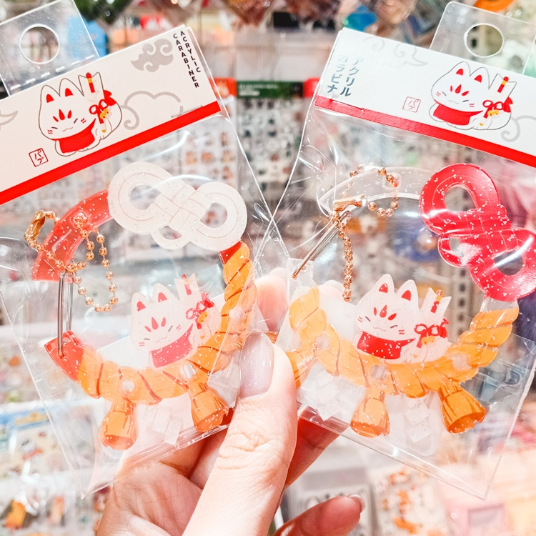 Glitter Carabiner คาราไบเนอร์กลิตเตอร์ ลาย Inari Red/White Ribbon ที่ ...