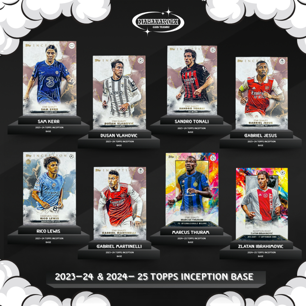 2023-24 & 2024- 25 Topps Inception Base / Vlahovic/ Tonali/ Rico Lewis ...