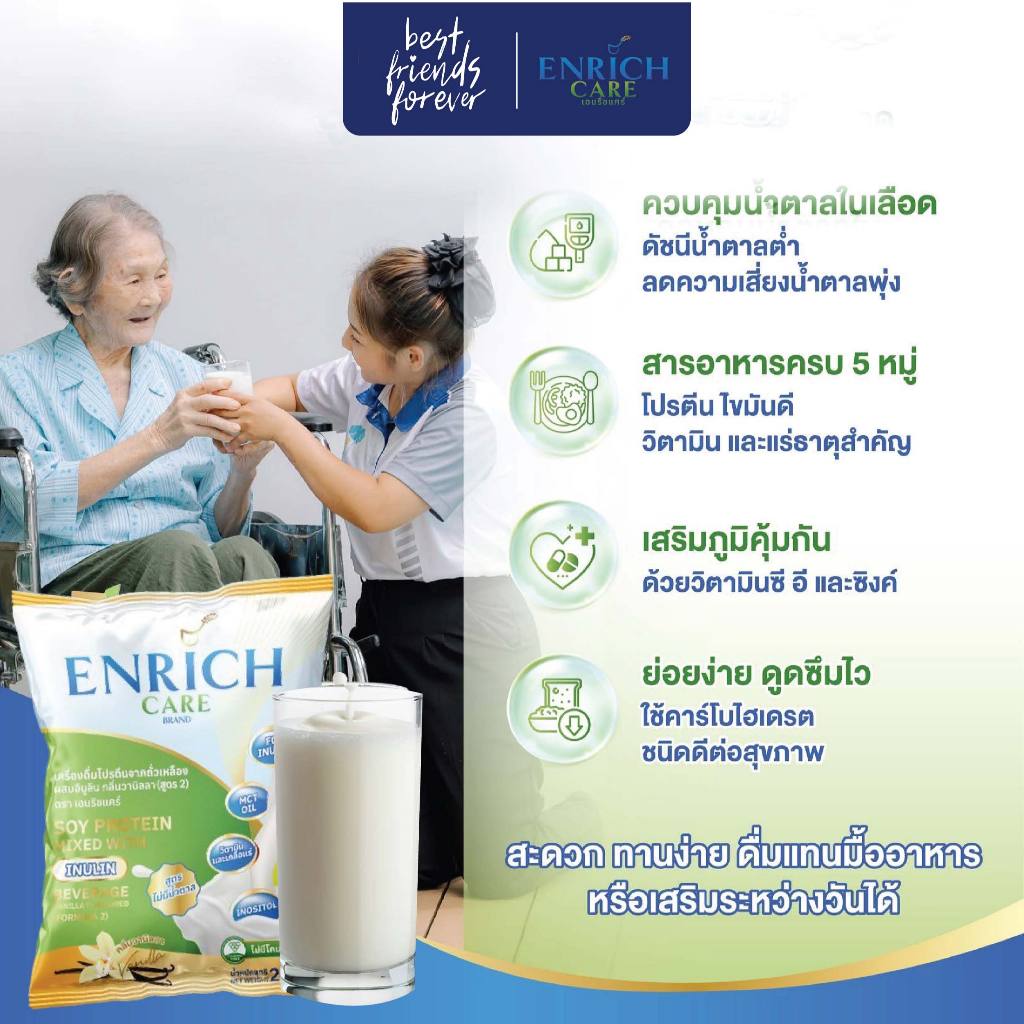 Enrich care เครื่องดื่มโปรตีนจากถั่วเหลือง ขนาด 2.5 กิโลกรัม (สูตรไม่มี ...