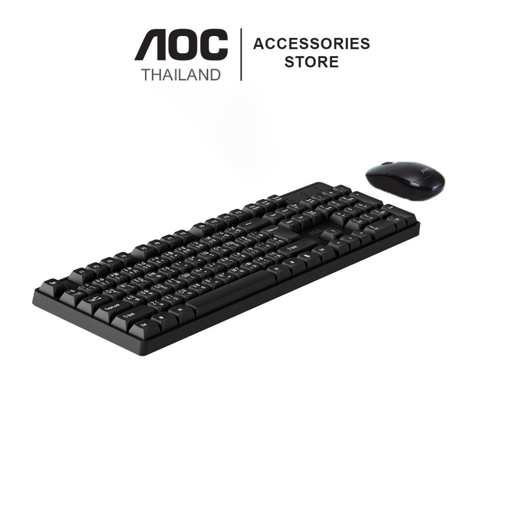 [คีย์บอร์ด+เมาส์]คอมโบเซ็ต AOC KM230 BLACK 2.4G WIRELESS KEYBOARD COMBO ...