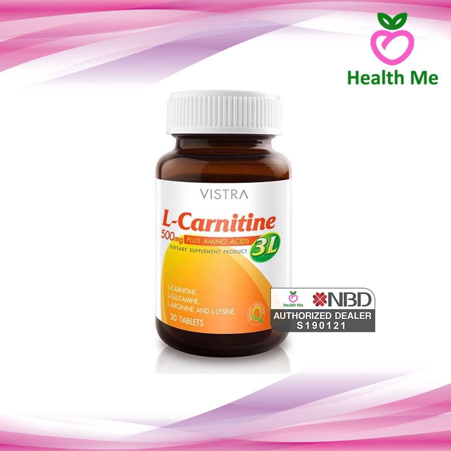 vistra l carnitine ผลข างเค ยง L-Carnitine 500mg Plus 3L วิตามินเผาผลาญไขมัน 30 เม็ด 60 เม็ด Vistra L Carnitine 500 plus