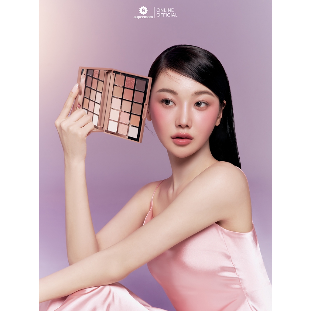 SUPERMOM l NAKED GLOW EYESHADOW PALETTE V.2 อายแชโดว์ 15 สี ปริมาณ 1.5 กรัม(x15)