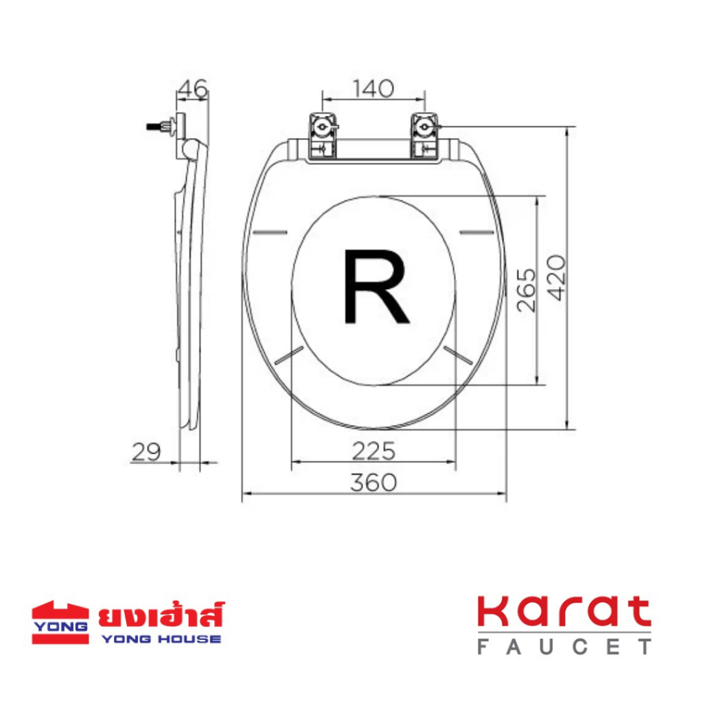 Karat Faucet ฝารองนั่งชักโครก รุ่น ECP-01-301-11 แบบธรรมดา สีขาว ฝา ...