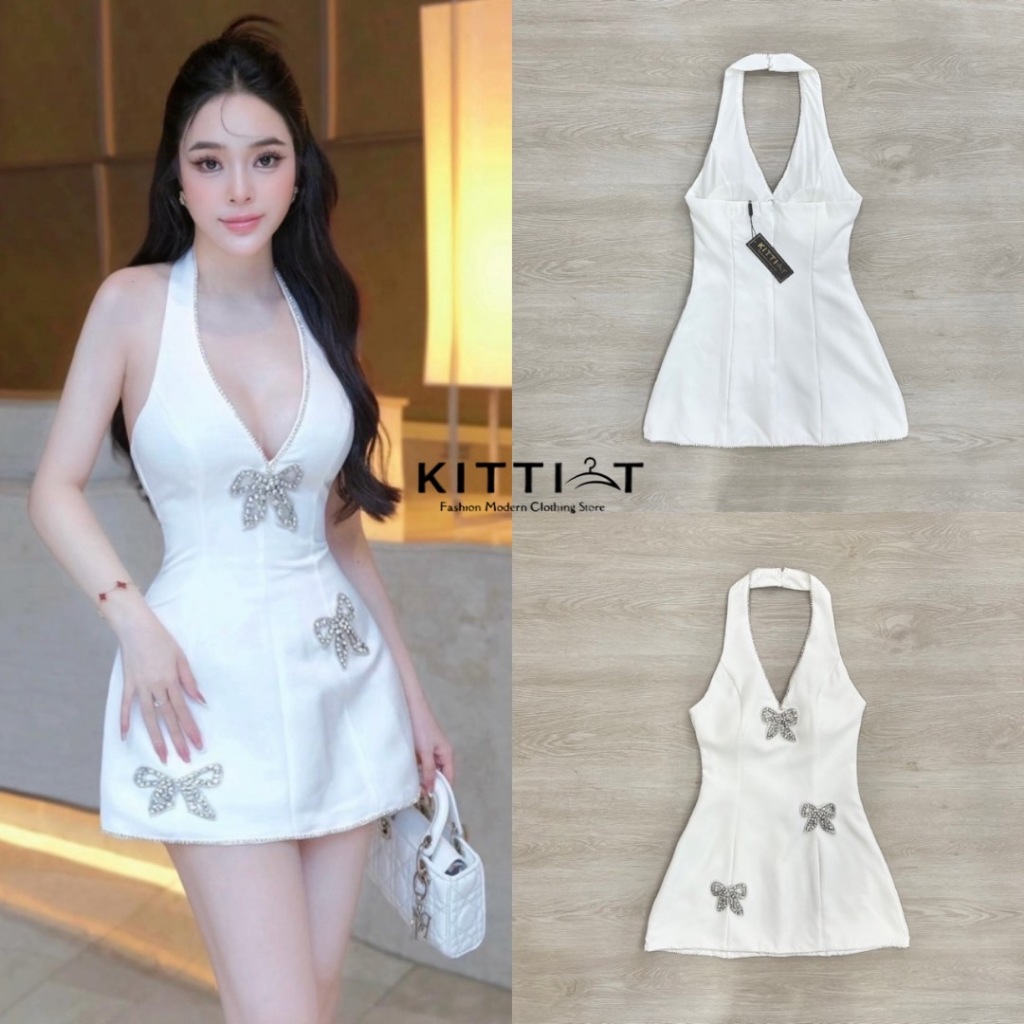 KITTI-T : KT 206 เดรสคล้องคอ สายปาร์ตี้(*สอบถามสต๊อกก่อนกดสั่งน๊า ...