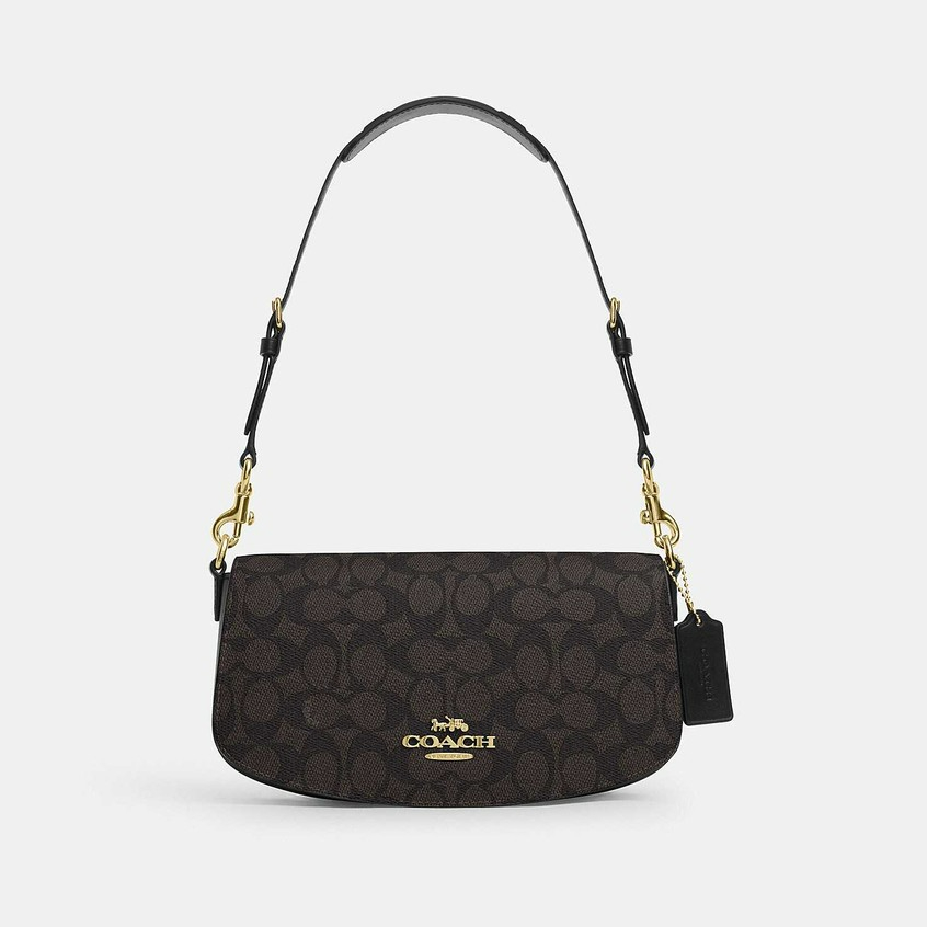 Coach CV973 Andrea Shoulder Bag In Signature Canvas (IMXAQ) กระเป๋า ...