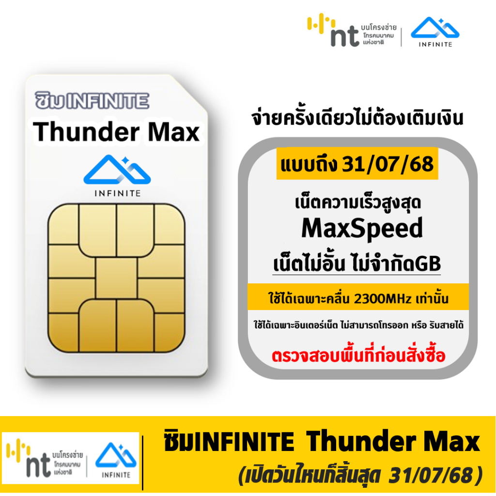 ซิมThunder Net ซิมInfinite Thunder Max Maxspeed ใส่เร้าเตอร์ pocket ...