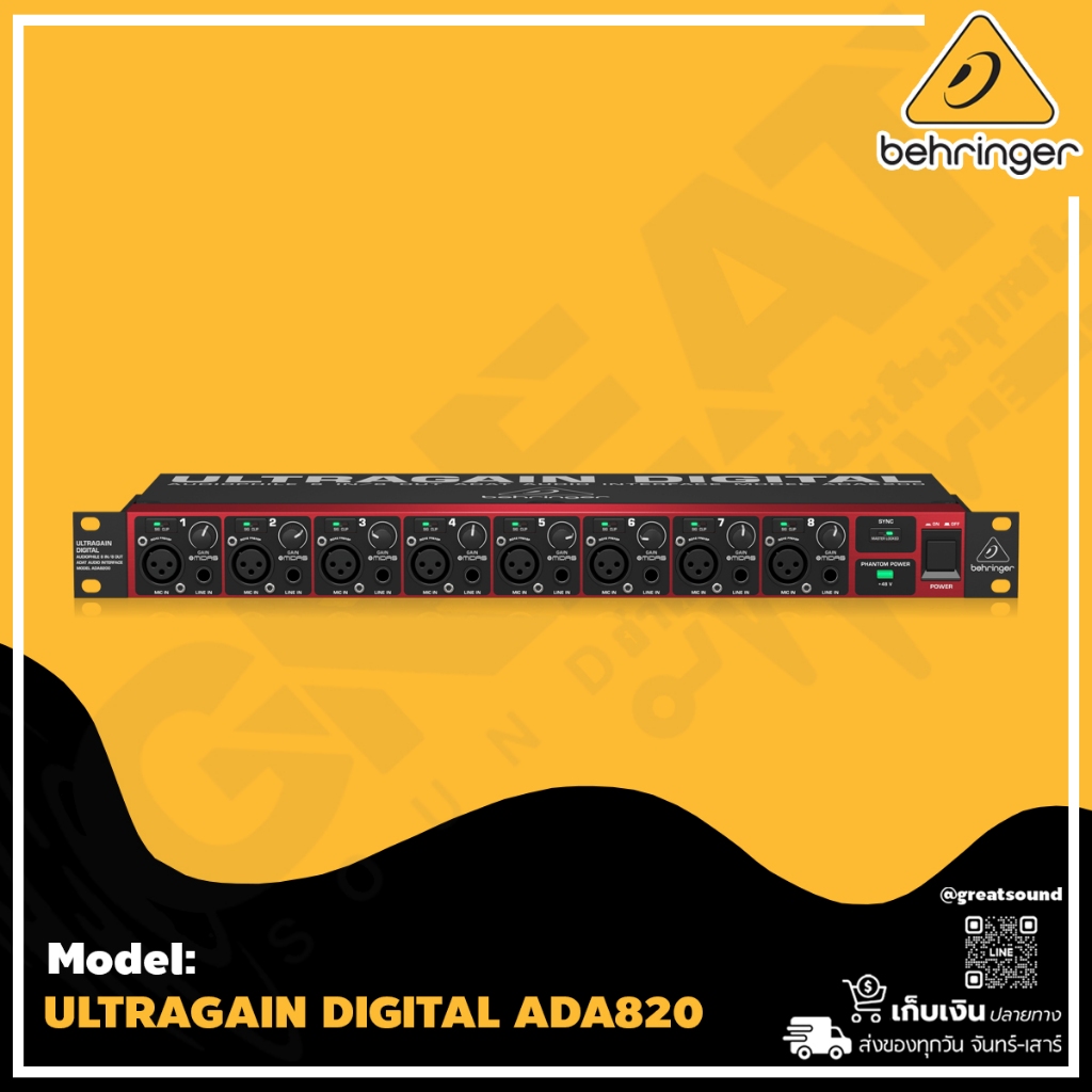 BEHRINGER ULTRAGAIN DIGITAL ADA8200 ออดิโออินเตอร์เฟสพร้อมไมค์ปรี