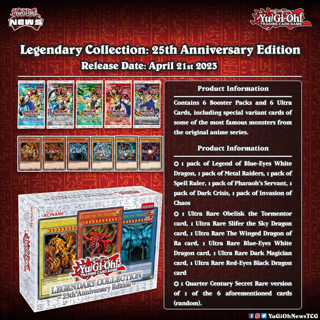 25th anniversary legendary collection yugioh card list Yu-Gi-Oh! Case (5 Boxes) : Toys & Games Treasures of the Pharaoah return for the 25th anniversary LC01] Legendary Collection: 25th Anniversary