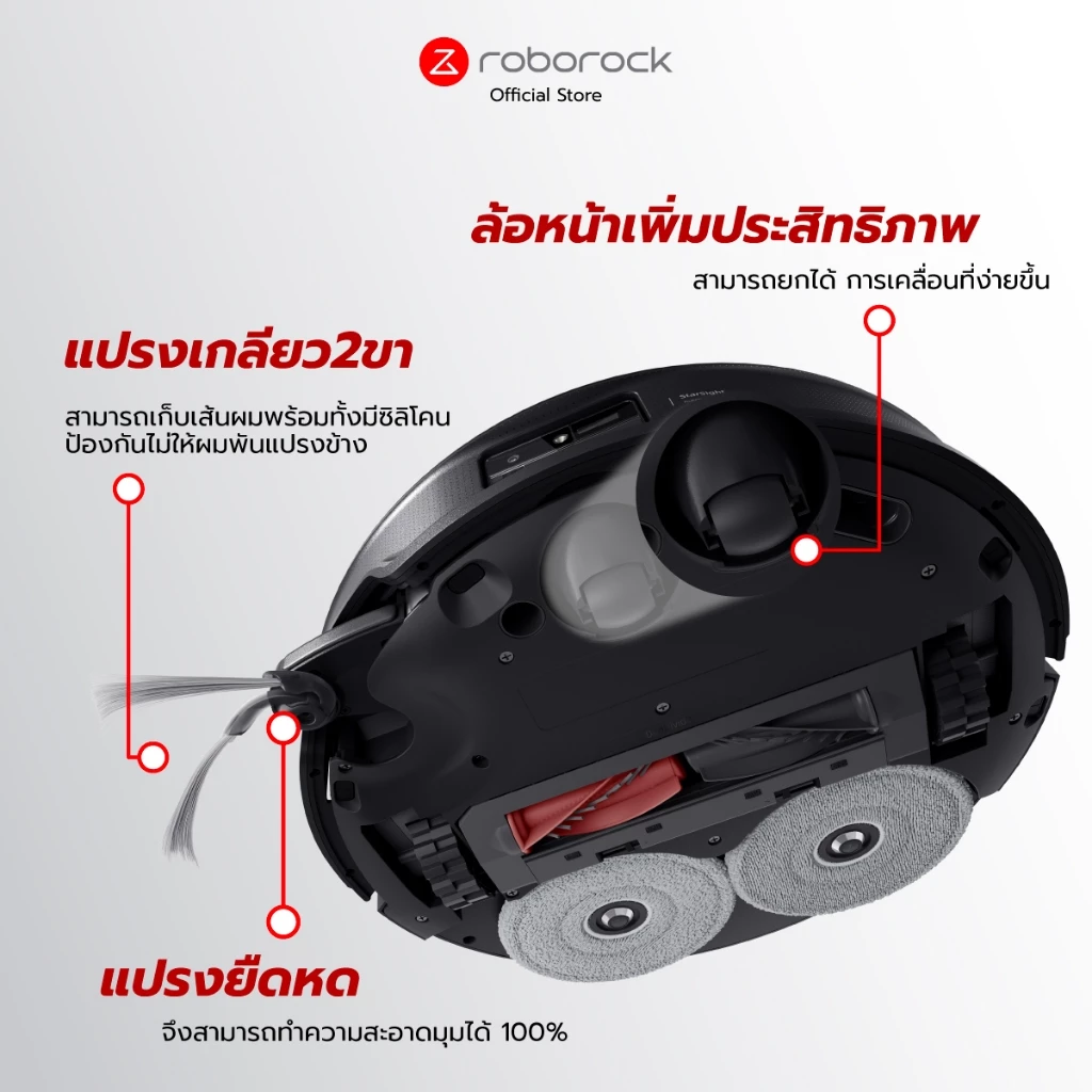 Roborock Saros 10R หุ่นยนต์ดูดฝุ่นถูพื้น เป่าแห้ง แรงดูดสูงถึง 19,000 Pa รับประกันสินค้า 2 ปี