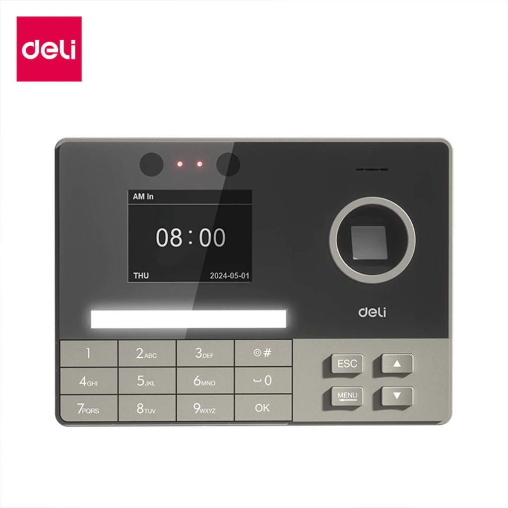 Deli รุ่น ES171 เครื่องลงเวลาทำงาน เครื่องสแกนลายนิ้วมือและใบหน้า เมนูภาษาไทย ใช้งานง่ายและสะดวก