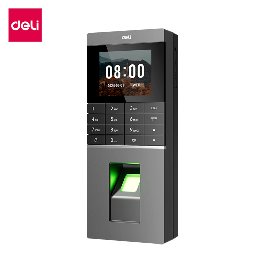 Deli รุ่น ES601 เครื่องลงเวลาทำงาน เครื่องสแกนลายนิ้วมือและบัตร เมนูภาษาไทย ใช้งานง่าย ไม่ต้องเชื่อมต่ออินเทอร์เน็ต