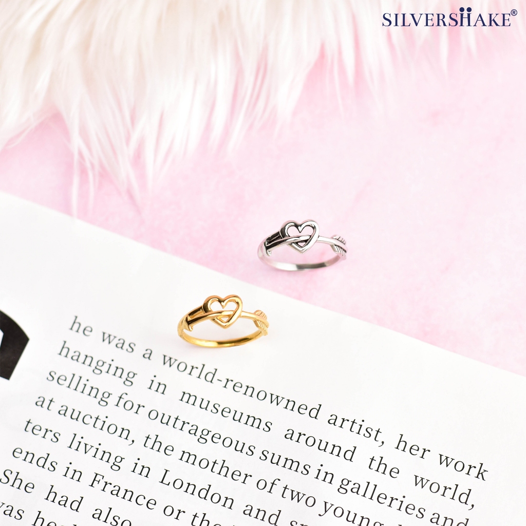 Silvershake แหวนเงินแท้รุปหัวใจและลูกศร สัญลักษณ์แห่งความรักที่อบอุ่น ...