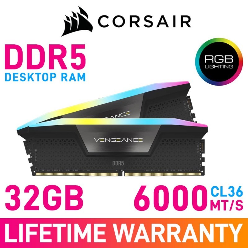 Ddr5 Ram Corsair Vengeance Rgb 16gb 32GB (16GBX2) DDR5 6000MHz RAM
