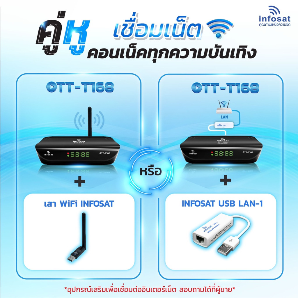 กล่องไฮบริด OTT-T168 รับชมได้ทั้งดิจิตอลและอินเตอรืเน็ต | Shopee Thailand