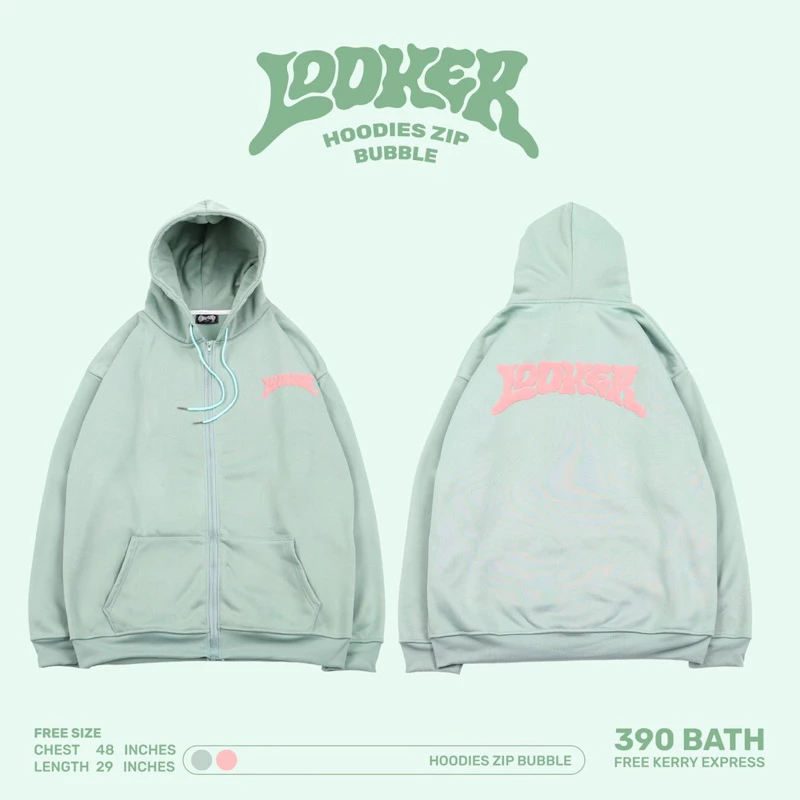 LOOKER เสื้อฮุ้ดซิปบับเบิ้ล - HOODIES ZIP BUBBLE เสื้อฮู้ดแขนยาว https://wayoza.com
