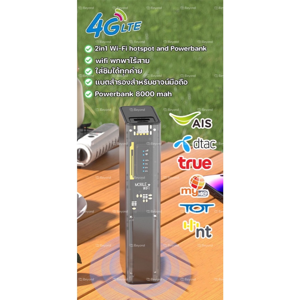 ใหม่ พร้อมส่ง 4G Wifi Hotspot and Powerbank 8000mAh แบบพกพา 2in1 ปล่อยไวไฟและชาร์จแบตโทรศัพท์ได้พร้อมกัน รุ่น M27