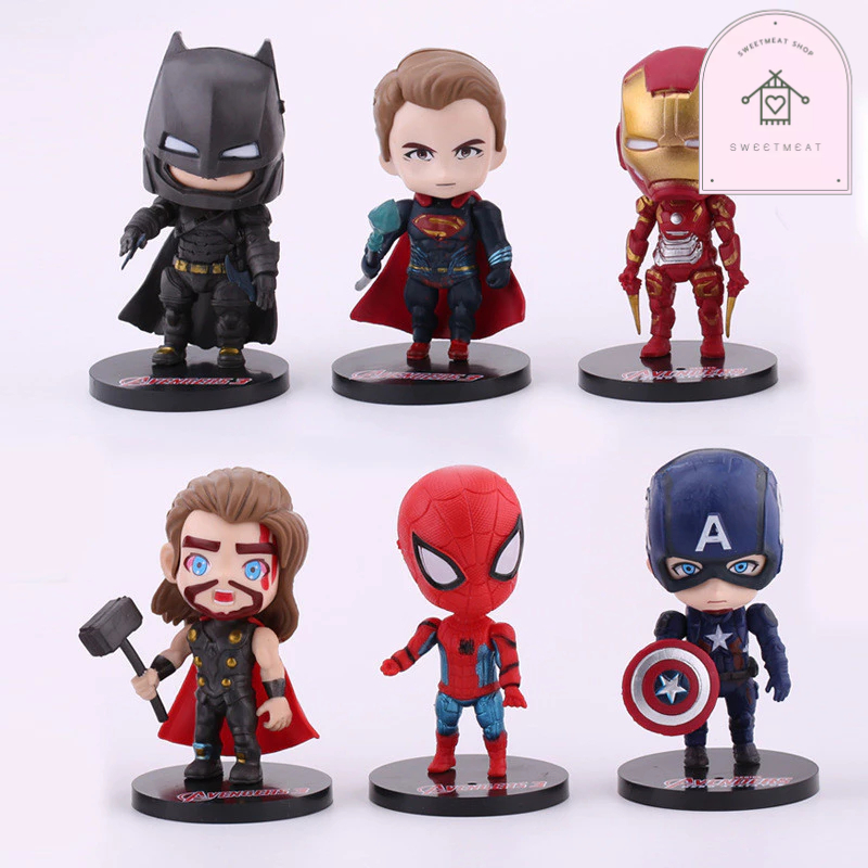 เค้กวันเกิดเด็ก ซูเปอร์ฮีโร่ Marvel ธีมอเวนเจอร์ อเวนเจอร์ PVC หนา เซทอ ...