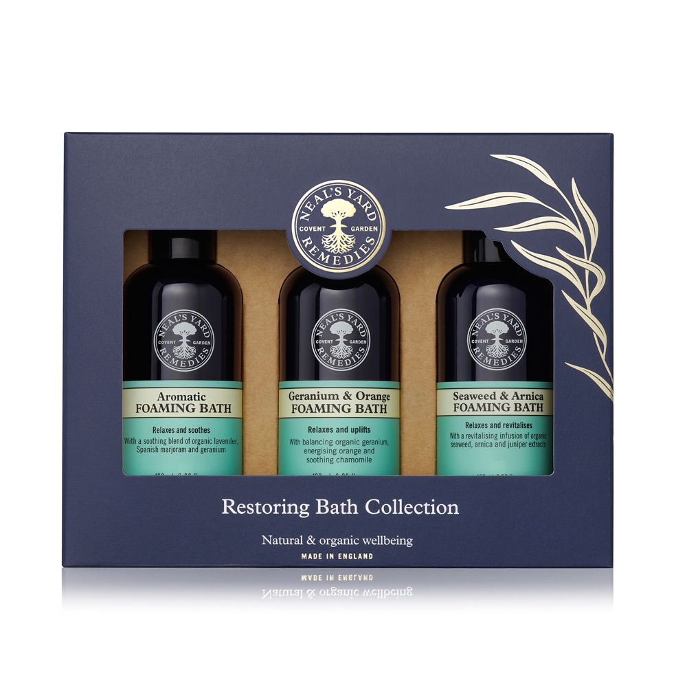Neal's Yard Remedies Me Time Ritual Gift Set, Foaming Bath Wash Remedies To Roll Womens Balance Oil Vegan Cruelty Free Set Of 2