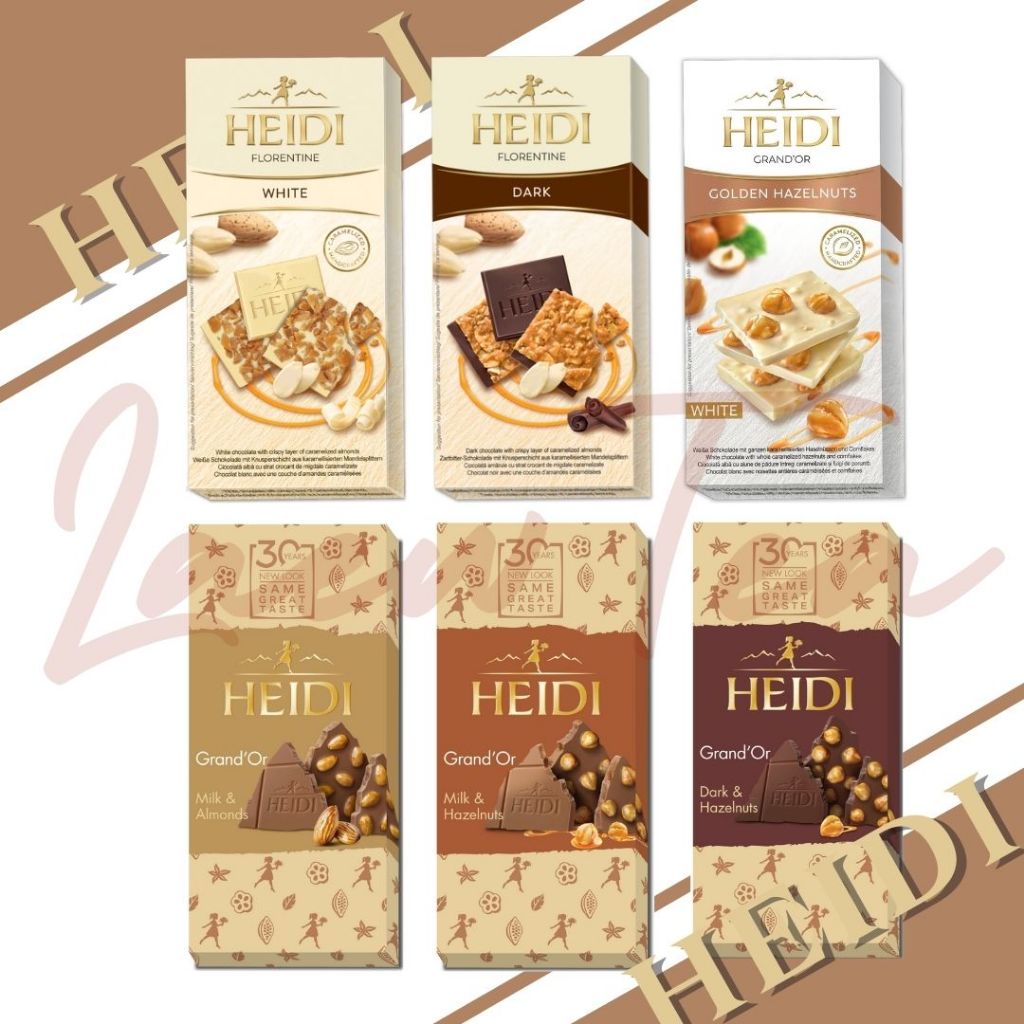 HEIDI GRAND’OR & Florentine Chocolate Bar พรีเมี่ยม 100g มี 6 รสชาติ ...