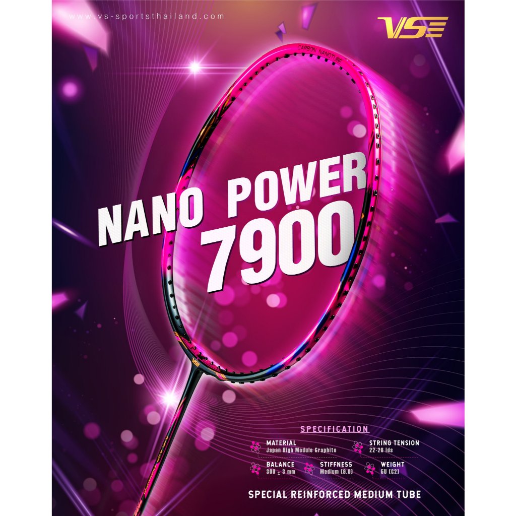 VENSON ไม้แบดมินตัน VS รุ่น NANO POWER 7900 PINK | Shopee Thailand