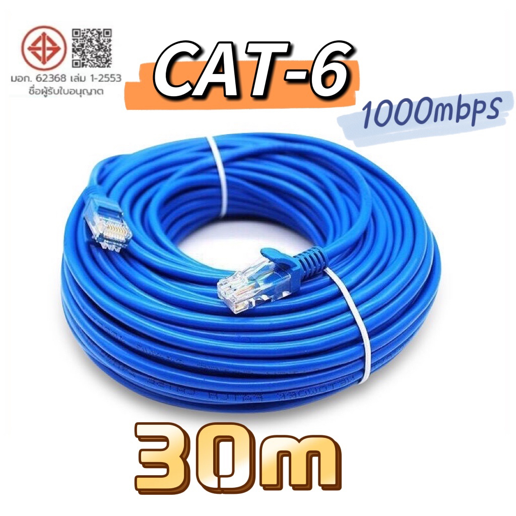 【🔥🔥ส่งไวจากไทย】สายแลน CAT6 Lan Cable RJ45 วิ่งเต็มสเปก30m สายเเลน ที่ดี ...