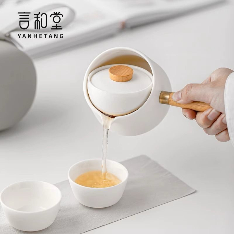 Rotating automatic rotating teapot Kung Fu tea set travel home ceramic ...