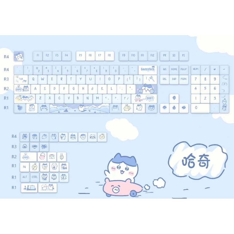 คีย์แคป MOA น่ารัก พร้อมส่งจากไทย PBT MOA Keycap 95 & 114 & 132 keys ...