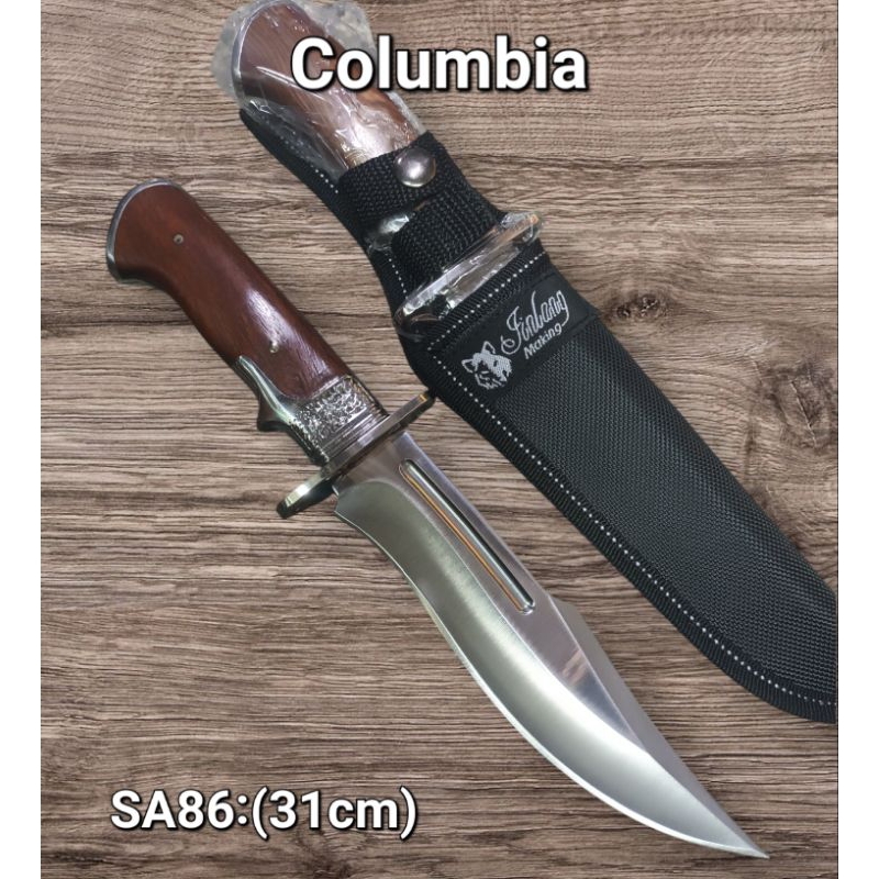 อุปกรณ์เดินป่ามีดพกเดินป่าด้ามไม้ใบเลสแบบพกพาเดินป่า:Columbia:SA86 ...