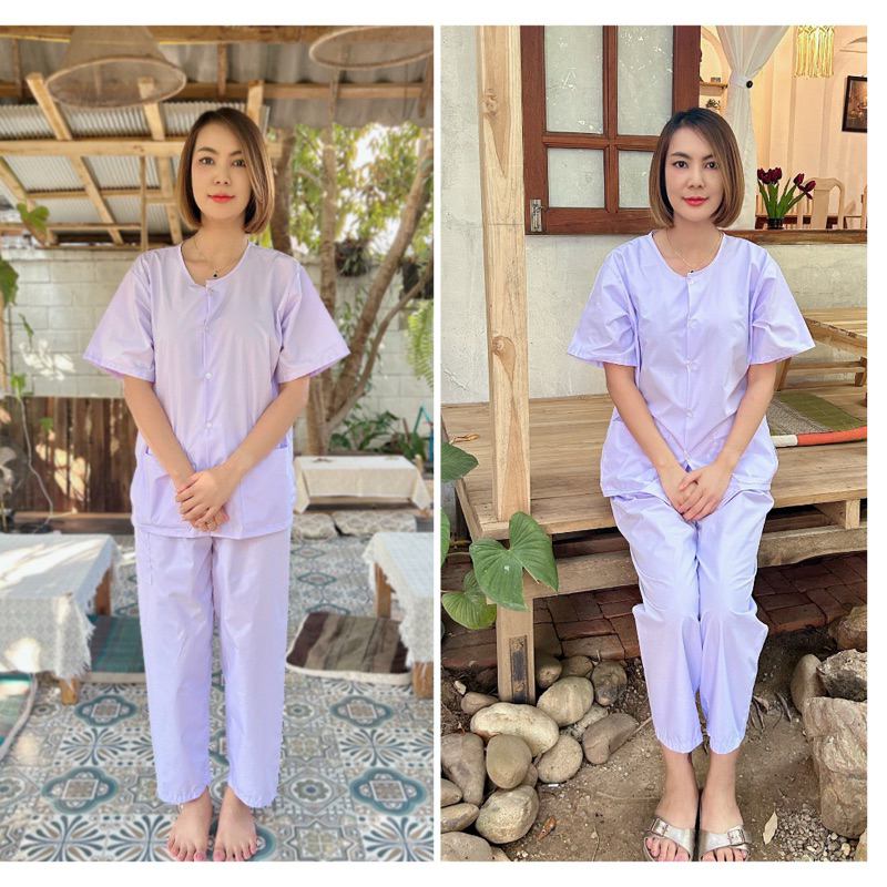 ชุดปฏิบัติธรรมขาวโอโม่ ผ้าไม่บาง ใส่สบาย ปฏิบัติธรรมทั้งชายหญิง ไซส์ S-XXL พร้อมส่ง