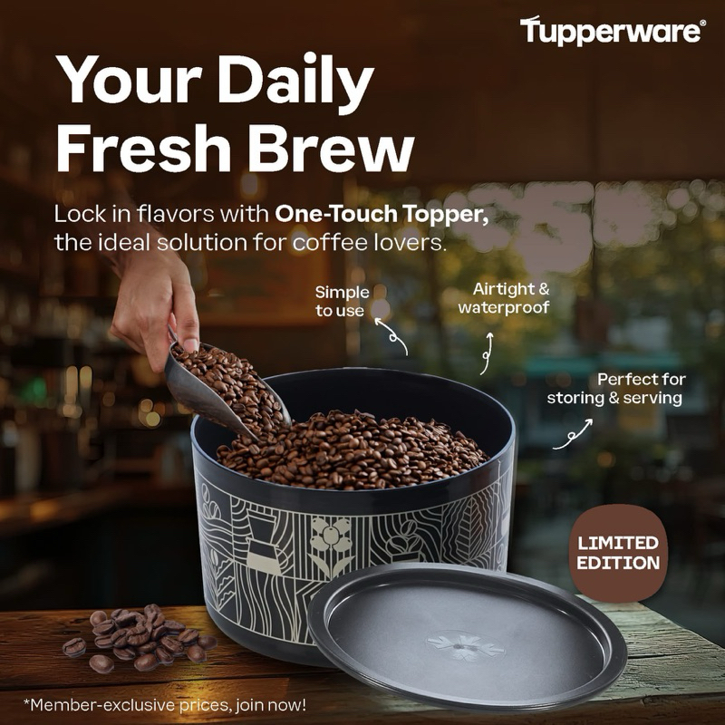 Tupperware ทัพเพอร์แวร์ รุ่น One Touch Topper Medium (1) 1.4L | Shopee ...