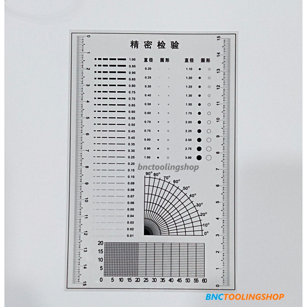 แผ่นใสมาตราฐานตรวจสอบงาน, Dot gauge, Ruler Calibration, Slide Line ...