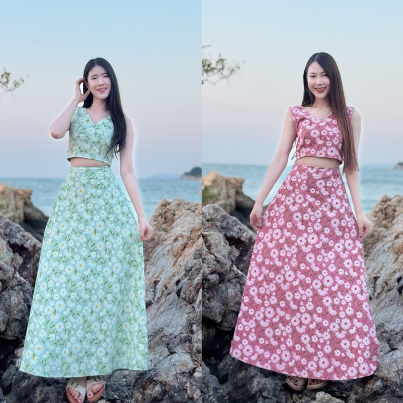 ชุดเซต เสื้อกล้าม กระโปรงยาว รุ่นDESY