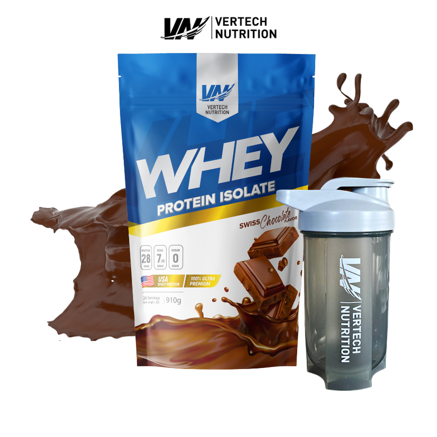 VERTECH NUTRITION WHEY PROTEIN ISOLATE 100% เวย์โปรตีน ไอโซเลท ดูดซึมไว โปรตีนนำเข้าจากอเมริกา (2LB) ช่วยเสริมสร้างกล้ามเนื้อและลดไขมัน