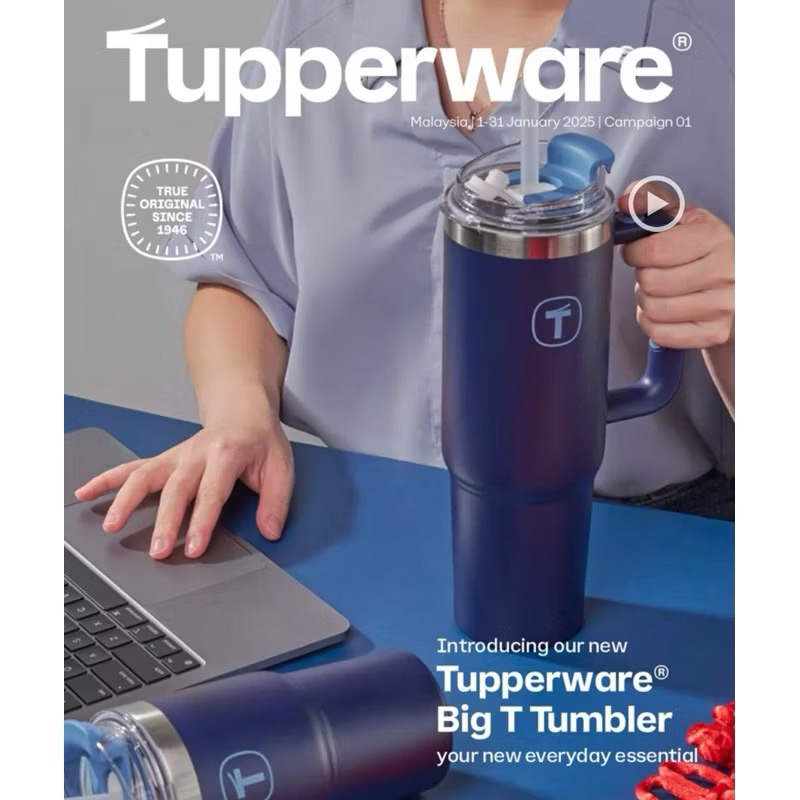 Tupperware รุ่น Big T Tumbler แก้วน้ำเย็น- ร้อน (เลือกขนาด) | Shopee ...