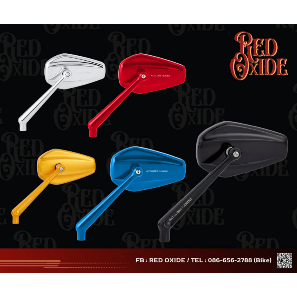 Arlen Ness Mini Stocker Red Mirrors (Left & Right) – Screw-In Universal Fit & Harley Compatible 4 thumbnail image