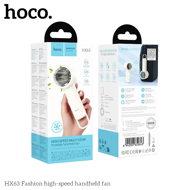 HOCO HX63 Screen LED Display Portable Fan description image 2