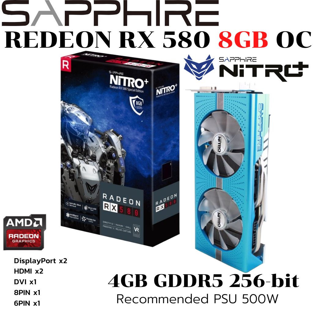 8gb Sapphire Nitro+ Rx 580 4gb Oc Nitro+ Radeon Rx 570 Nitro+ 8gb