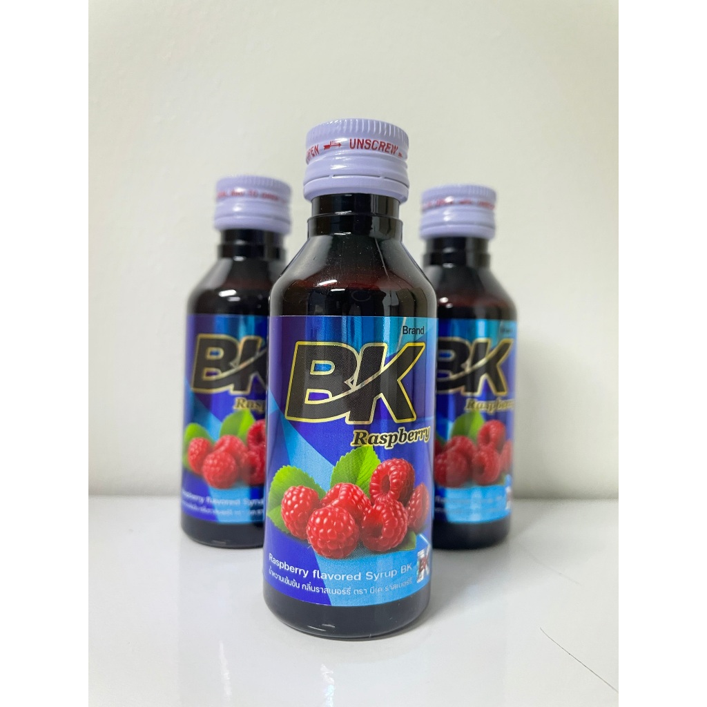 ฺBK Raspberry Syrup สูตรเข้มข้น (แพ็ค 3 ขวด) ของแท้ 100% | Shopee Thailand