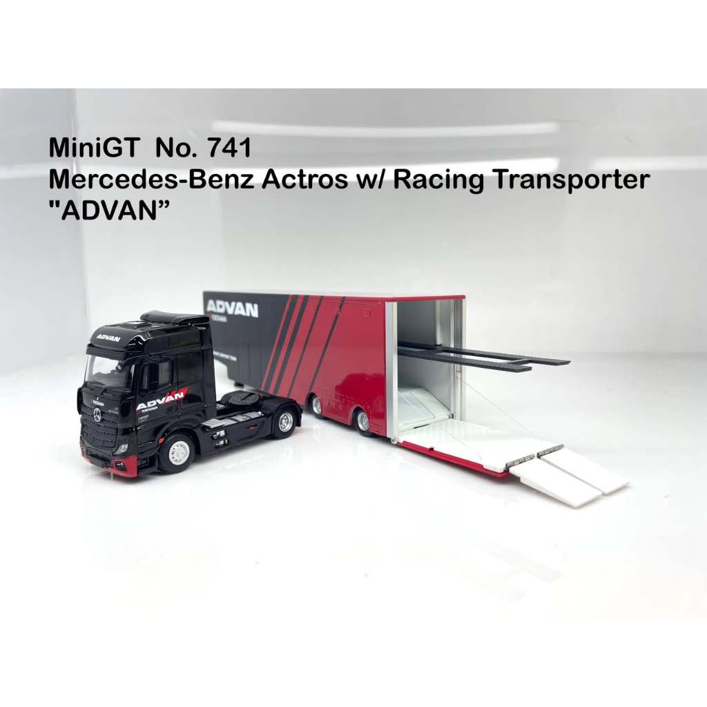 MiniGT 📌 No. 741-R📌 Mercedes-Benz Actros w/ Racing Transporter