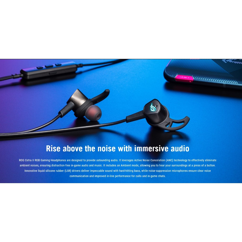 ASUS ROG Cetra II in-ear gaming (หูฟังเกมส์มิ่ง) พร้อมไฟ RGB [Type C ...
