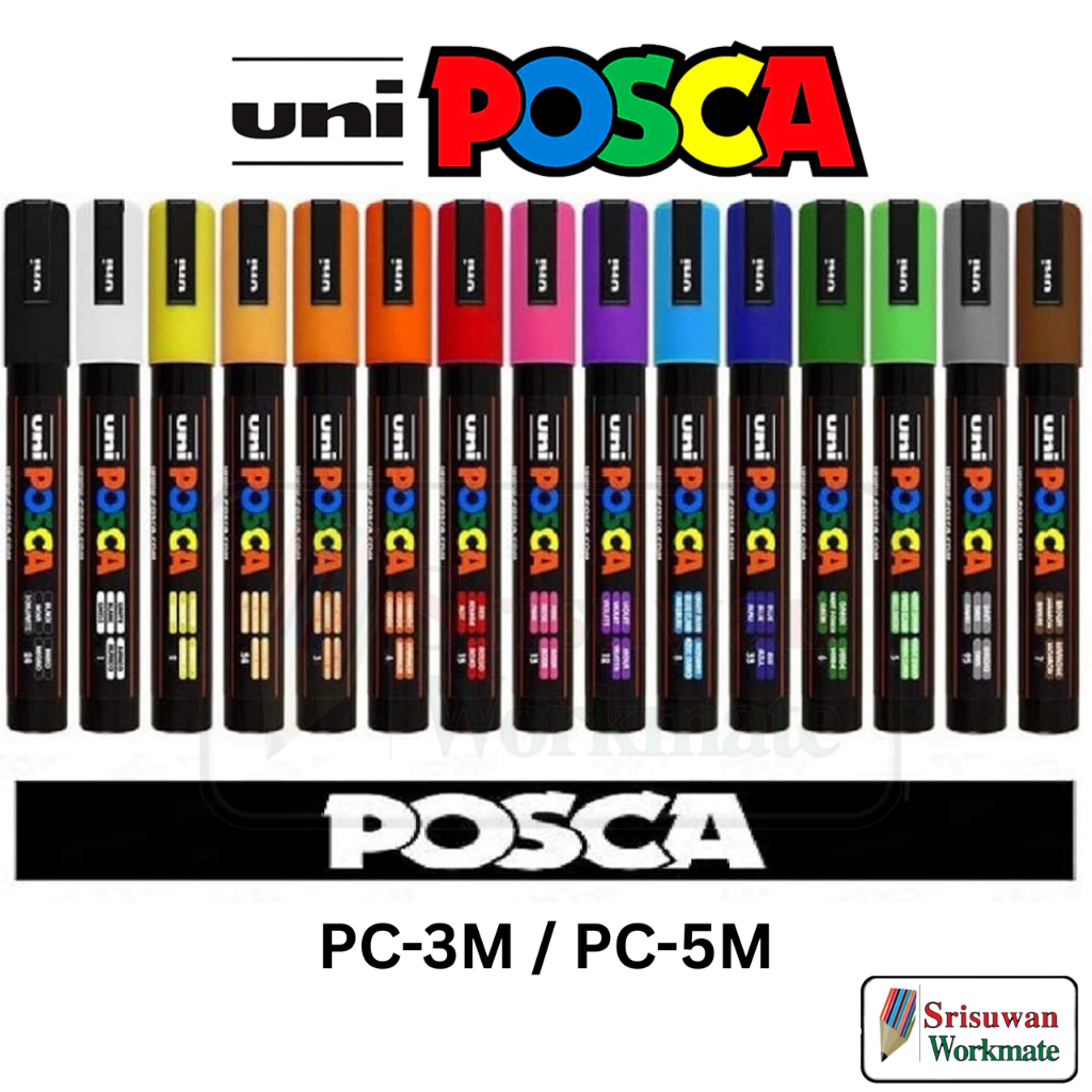 uni POSCA ปากกามาร์คเกอร์ ยูนิ พอสก้า PC-3M / PC-5M Paint Marker ...