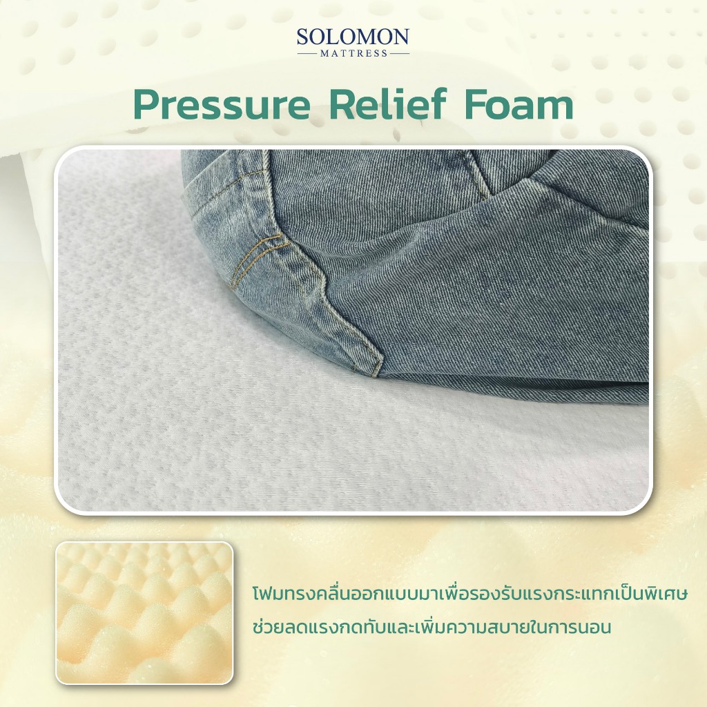 SOLOMON รุ่น CLOVER ที่นอนยางพารานุ่ม หนา 8 นิ้ว เสริมเจลเย็นช่วยลดอาการปวดหลัง